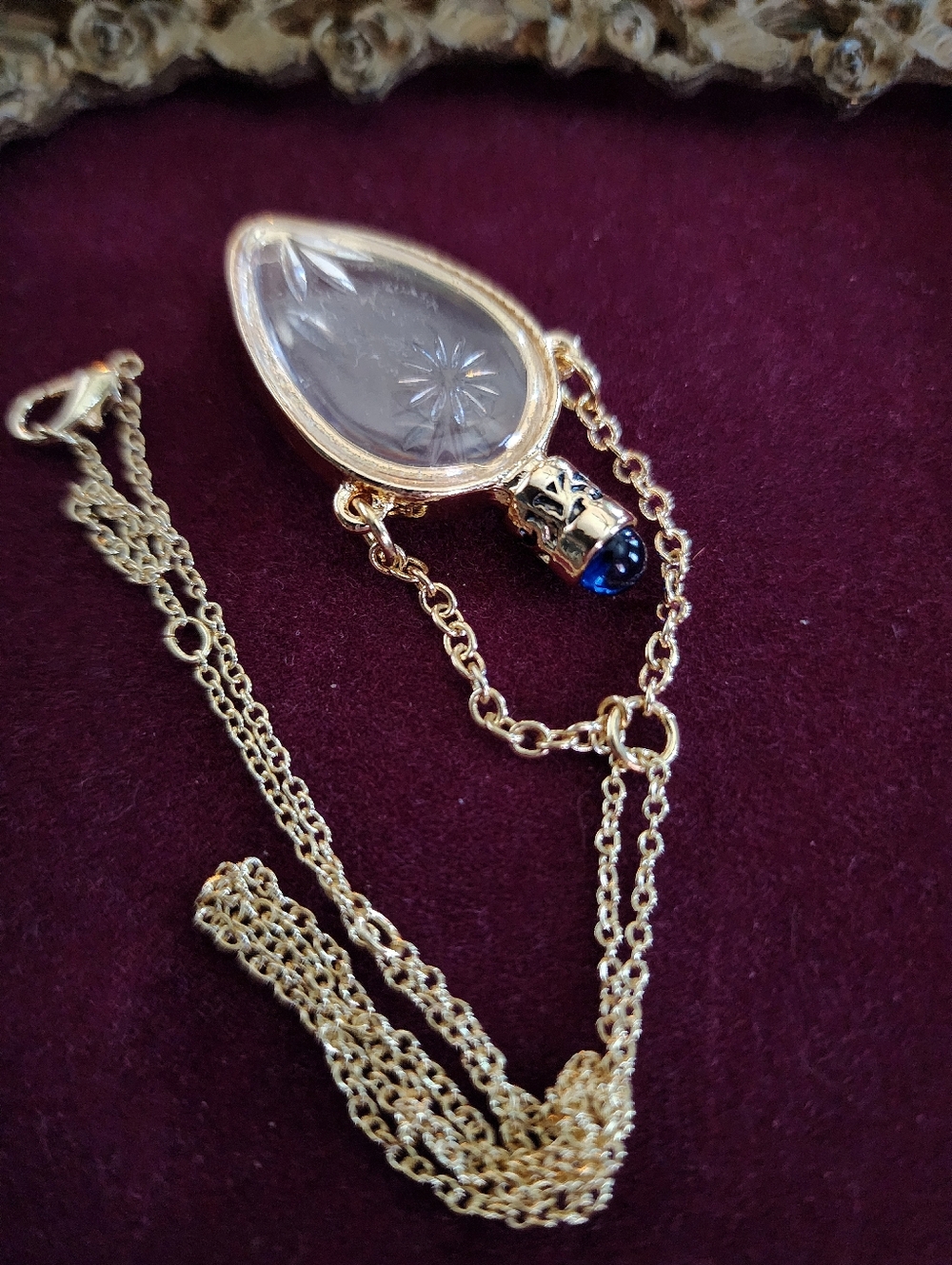 Camphor Style Glass Bottle Lariat Necklace